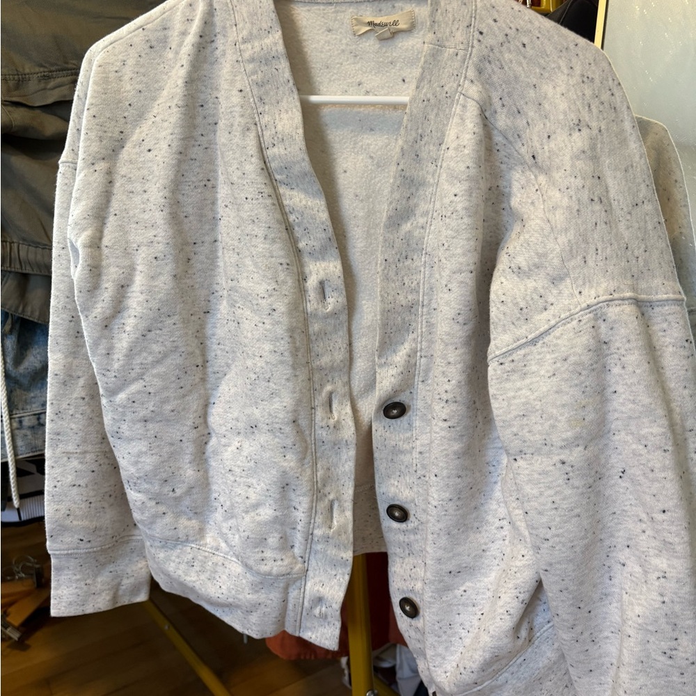 Madewell Light Gray Speckled Cardigan
